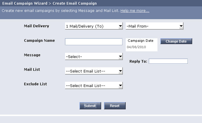 Create Email Campaign