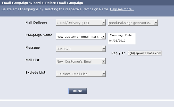 Delete Email Campaign