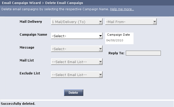 Email Campaign Deleted