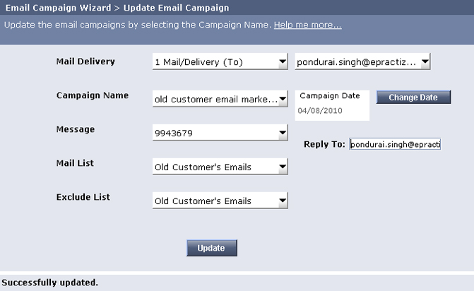 Email Campaign updated