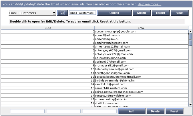 Manage Email List